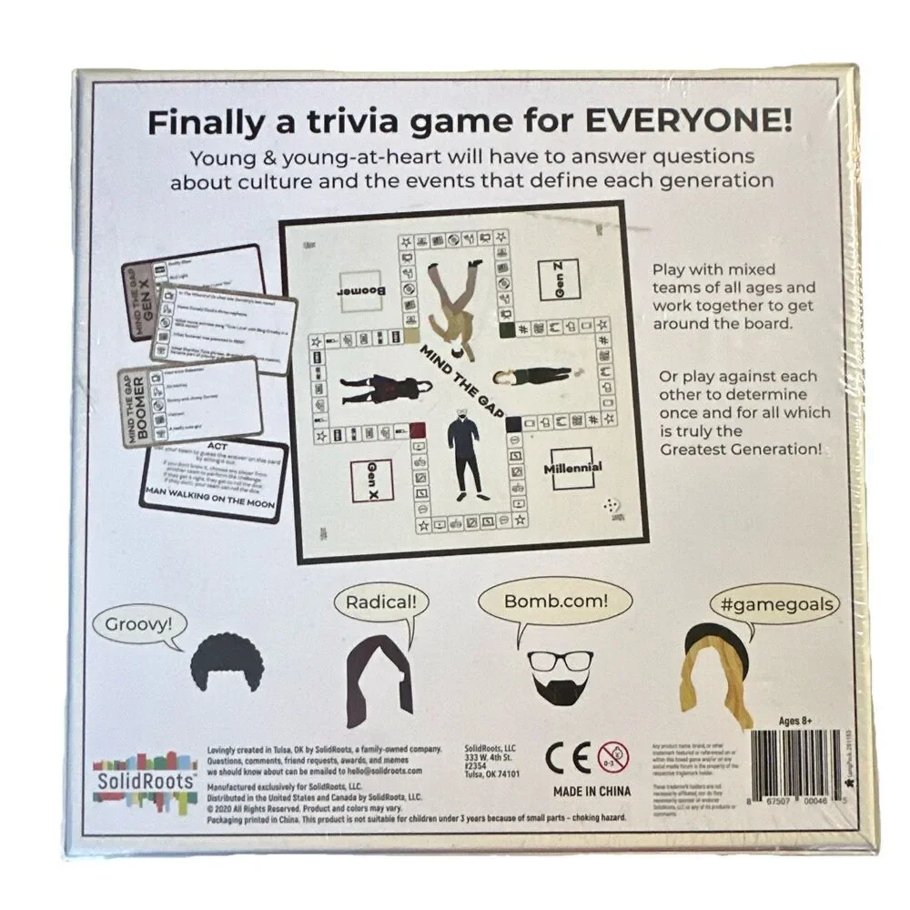 Mind The Gap Trivia Game SolidRoots Generations Party Game New Sealed